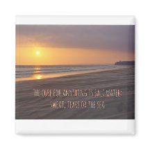 Magneet met advies om de zee te gebruiken om het l