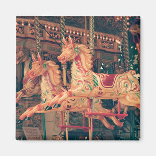 Magneet met antieke kermiskarouselpaarden