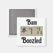 Magneet met bamboe tegels - mahjong - bamboozled (Voorkant / Achterkant)
