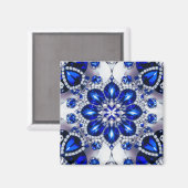 Magneet met Blauw Wit Kleuren Ontwerp (Voorkant / Achterkant)