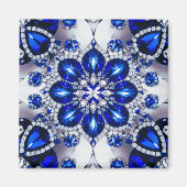 Magneet met Blauw Wit Kleuren Ontwerp (Voorkant)