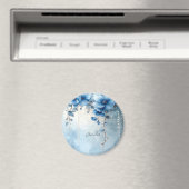 Magneet met blauwe bloemen en parels (Insitu (Vaatwasser))