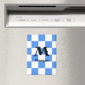 Magneet met blauwe geruite achtergrond (Insitu (Vaatwasser))
