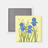 Magneet met blauwe irisbloemen (Voorkant / Achterkant)