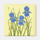 Magneet met blauwe irisbloemen (Voorkant)