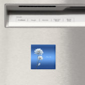 Magneet met blauwe waterverf bloemen (Insitu (Vaatwasser))