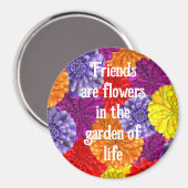 Magneet met bloemen voor vrienden (Voorkant / Achterkant)