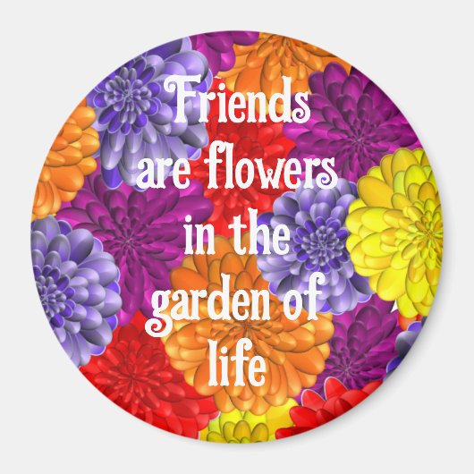 Magneet met bloemen voor vrienden (Voorkant)