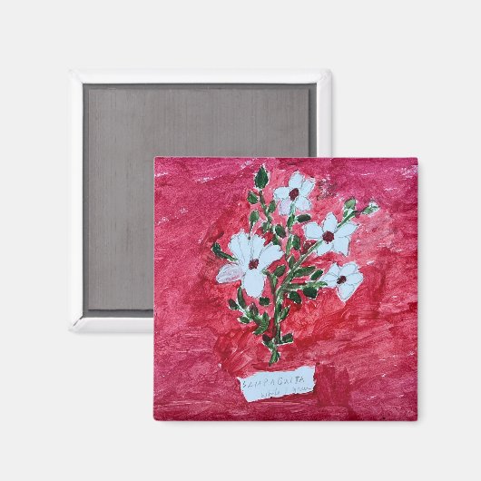 Magneet met botanisch ontwerp (Voorkant / Achterkant)