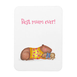 Magneet met cute capibara 'Beste moeder ooit'