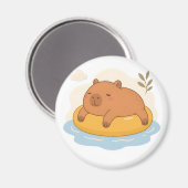 Magneet met Cute Capybara Pool Float voor een zome (Voorkant / Achterkant)