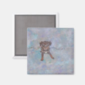 Magneet met cute Lab Mix (Voorkant / Achterkant)