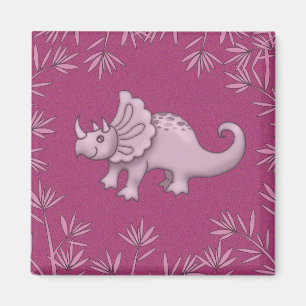 Magneet met Cute Triceratops Dinosaur