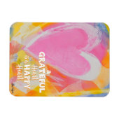 Magneet met dankbaar gelukkig hart kunst van Pedie (Horizontaal)