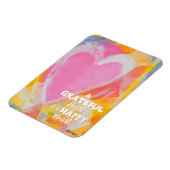 Magneet met dankbaar gelukkig hart kunst van Pedie (Linkerzijde)