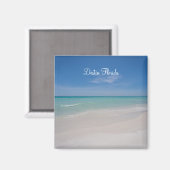 Magneet met Destin Florida Beach Square (Voorkant / Achterkant)