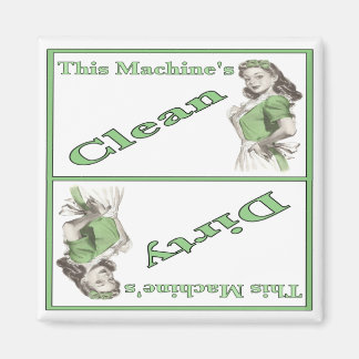 Magneet met Dirty Clean Vaatwasser Maid Print