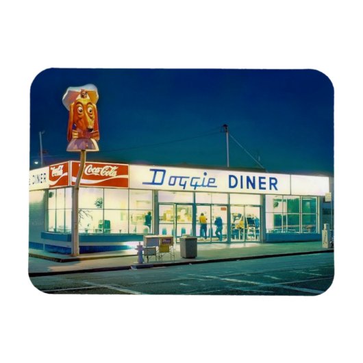 Magneet met Doggie Diner restaurant foto graphics (Horizontaal)