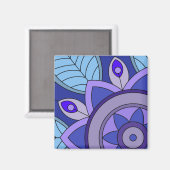 Magneet met een kunst van bloem (Voorkant / Achterkant)