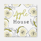 Magneet met een patroon appel getekend. (Voorkant)