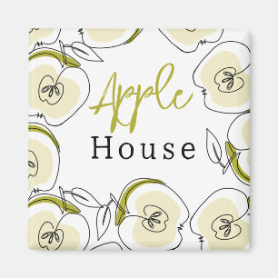 Magneet met een patroon appel getekend.