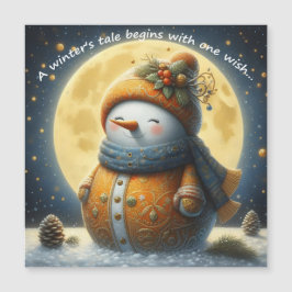 Magneet met een schattige sneeuwman