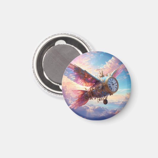 Magneet met fantastische vleugel met wijzerplaat (Voorkant / Achterkant)