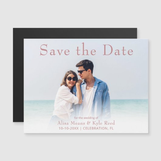 Magneet met foto 'Save the Date' aankondiging (Voorkant / Achterkant)