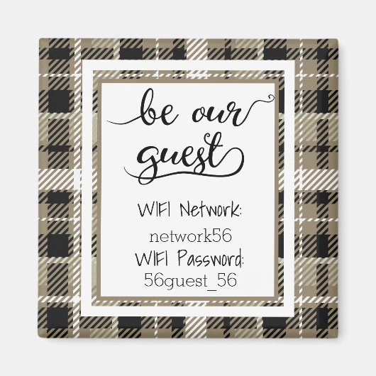 Magneet met gast WiFi-informatie en wachtwoord (Voorkant)