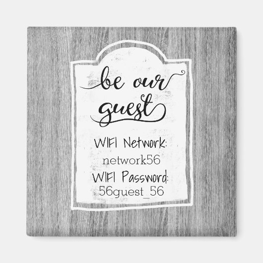 Magneet met gast WiFi-informatie en wachtwoord (Voorkant)