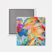 Magneet met gezicht met vele kleuren (Voorkant / Achterkant)