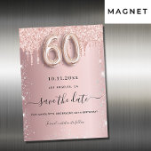Magneet met glans glitter om het 60e verjaardagsfe