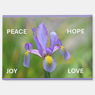 Magneet met Iris bloem en Advent thema's