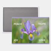 Magneet met Iris bloem en Advent thema's (Voorkant / Achterkant)