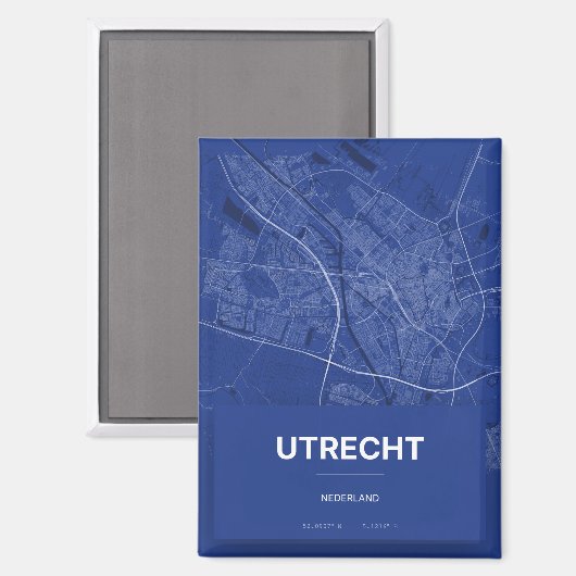 Magneet met kaart Utrecht (Voorkant / Achterkant)