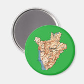 Magneet met kaart van Burundi (Voorkant / Achterkant)