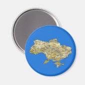 Magneet met kaart van Oekraïne (Voorkant / Achterkant)