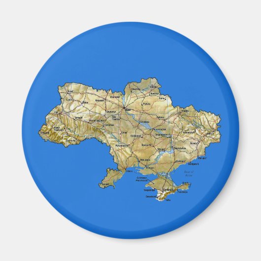 Magneet met kaart van Oekraïne (Voorkant)