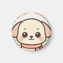 Magneet met Kawaii Hondje Gezicht 