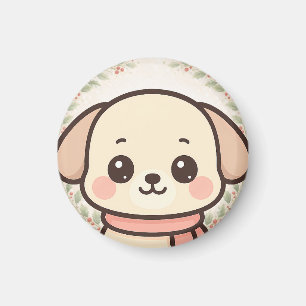 Magneet met Kawaii Hondje Gezicht 