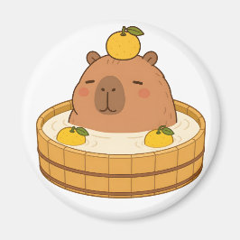 Magneet met Knuffel Capybara Yuzu Bad Onsen Kawaii