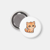 Magneet met knuffelbare oranje tabby poes (Voorkant / Achterkant)