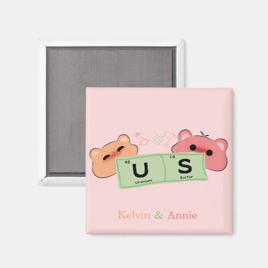 Magneet met knuffelberen verliefd (Voorkant / Achterkant)