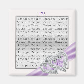 Magneet met lavendel lint en hartjes (Voorkant)