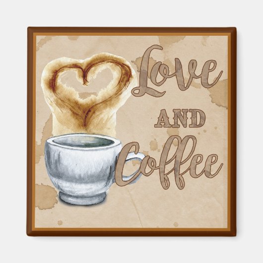 Magneet met Liefde en Koffie (Voorkant)