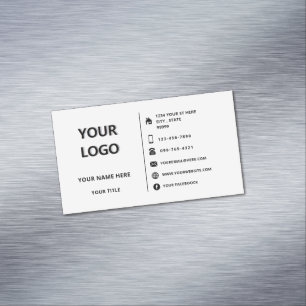 Magneet met logo naam adres info visitekaartje bed