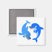 Magneet met malle speelkaarten dolfijnen (Voorkant / Achterkant)