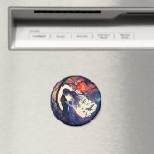 Magneet met namaak glas-in-lood afbeelding van kop (Insitu (Vaatwasser))