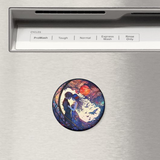 Magneet met namaak glas-in-lood afbeelding van kop (Insitu (Vaatwasser))