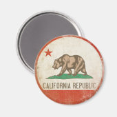 Magneet met noodlijdende Californische vlag (Voorkant / Achterkant)